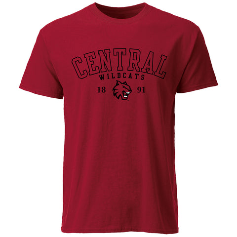 Central Washington Wildcats Short Sleeve Red Tee