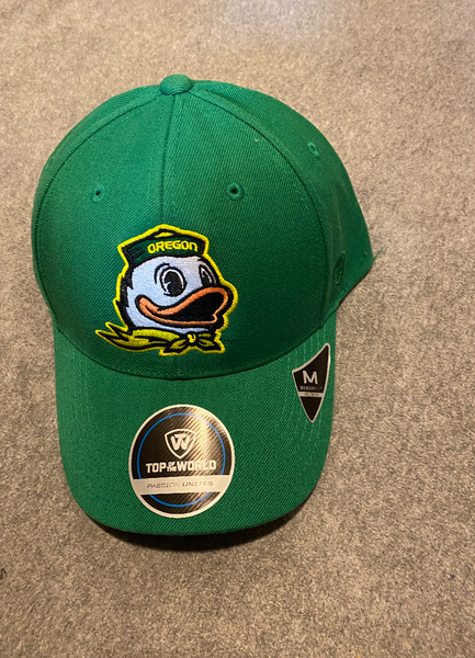 Green University of Oregon Ducks Mascot Captain Curved Bill Adjustable Hat