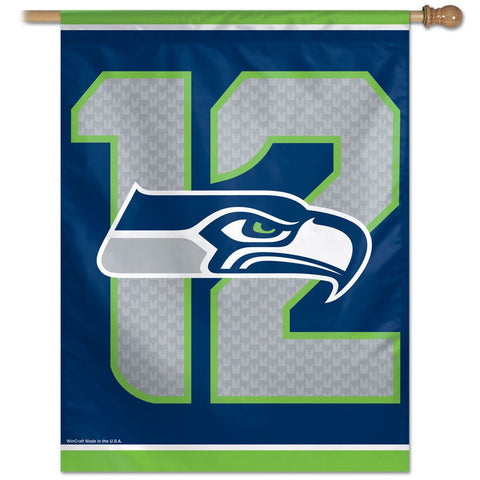Seattle Seahawks 12 Logo Vertical Flag