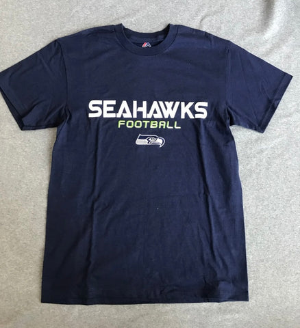 Mens Navy Seattle Seahawks Short Sleeve Tee
