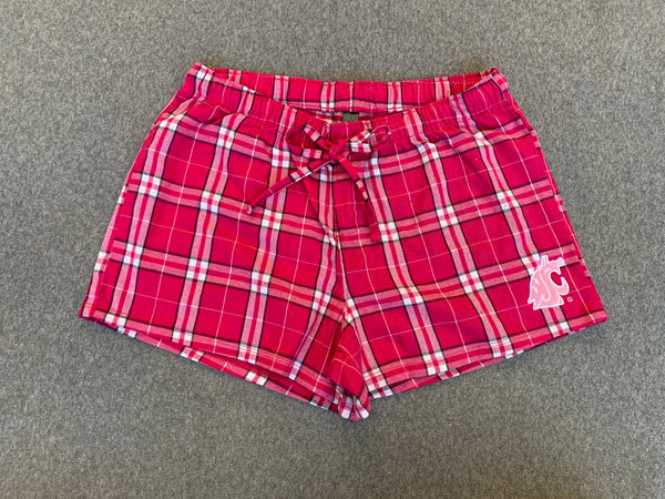 Night Star Chaser Flannel Sleep Short in Multi & Pink & Red
