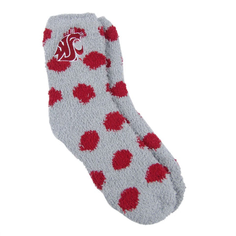 Cougar Gray Fuzzy Polka Dot Socks