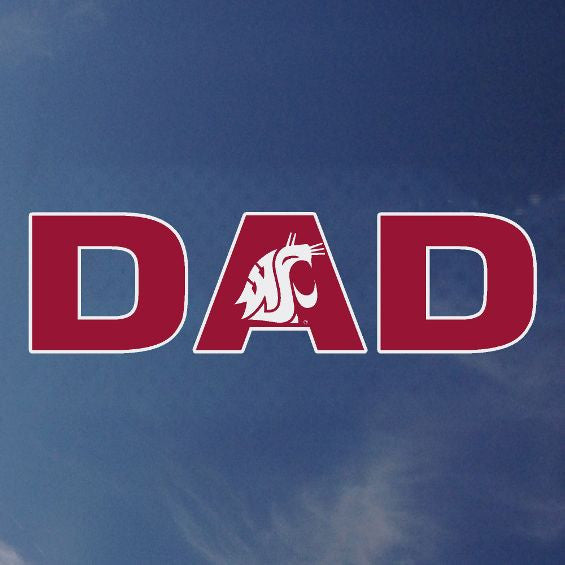 WSU Dad Decal with White Coug Logo Cougarwear