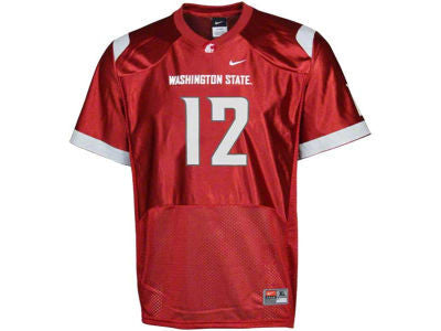 Nike Washington State Cougars Football Jersey Replica Hooded Sweatshirt -  #12 Crimson