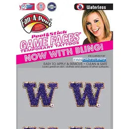 Gamefaces University of Washington Glitter Face Decal