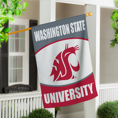 Evergreen Washington State University Suede House Flag