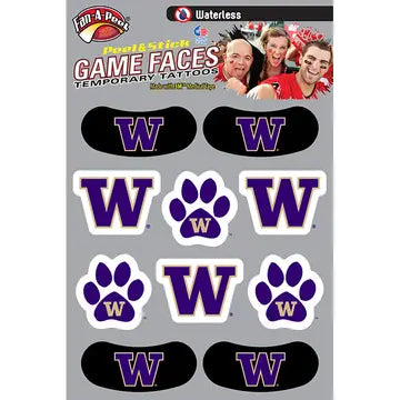 Gamefaces University of Washington Face Decal Pack