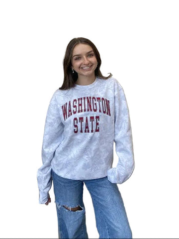 Zoozatz Unisex Washington State White Camo Crew