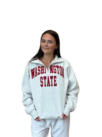 Oatmeal Unisex Washington State 1/4 Zip-Up