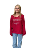 Colosseum Womens Washington State Luc V-neck Waffle Sweater