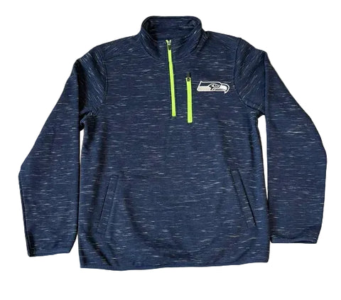 Seattle Seahawks Unisex Navy Distressed 1/4 Zip