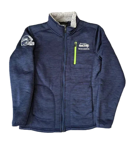 Seattle Seahawks Fleece Lined Navy Full Zip Jacket