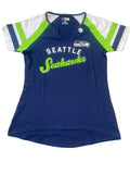 Seattle Seahawks Womens Tri-Colored Ringer V-Cut Tee