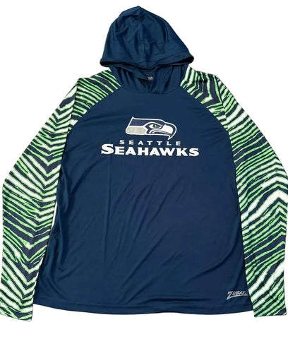 Seattle Seahawks Men's Lightweight Zebra Sleeve Hoodie