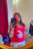 Ladies Pink Screen Printed WSU Crew Cut Tank