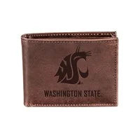 Evergreen Washington State University, Bi-Fold Wallet, Brown, CH, 100% Genuine Leather