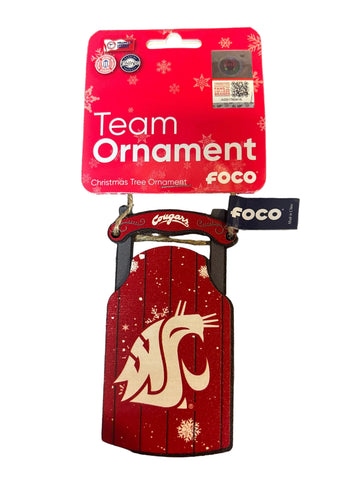 Foco WSU Wood Sled Ornament