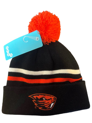 Oregon State University Pom Beanie W/ Stripes
