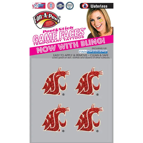 Gamefaces Washington State University Glitter Face Decals
