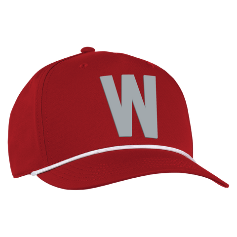 Ahead Crimson Rope Snapback with "W"