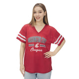 Zoozatz Womens Washington State Crimson Mesh Jersey Tee