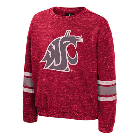 Colosseum Girls Washington State Wendy Speckled Crewneck