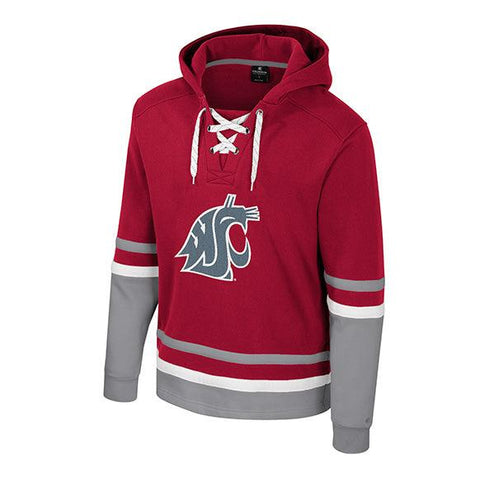 Colosseum Mens Ringing Hockey Lace Up Fleece Hoodie