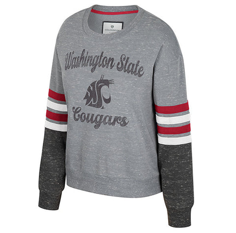 Colosseum Womens Bon Apetite Gray Crewneck