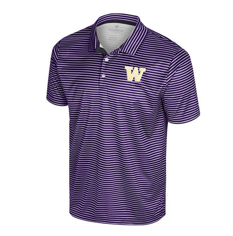 Colosseum Mens University of Washington Staff Striped Polo