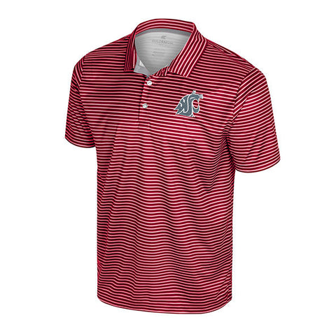 Colosseum Mens Washington State Staff Striped Polo
