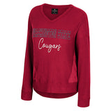 Colosseum Womens Washington State Luc V-neck Waffle Sweater