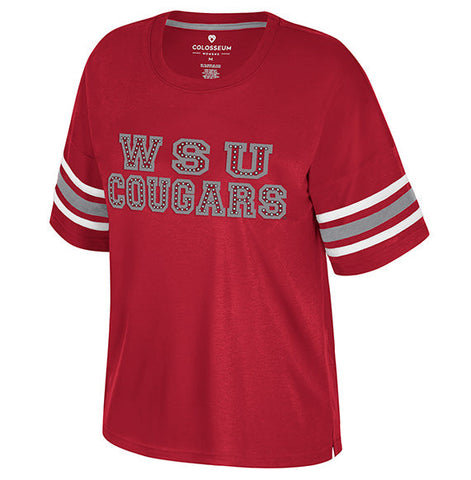 Colosseum Womens Washington State Tina Studded Short Sleeve