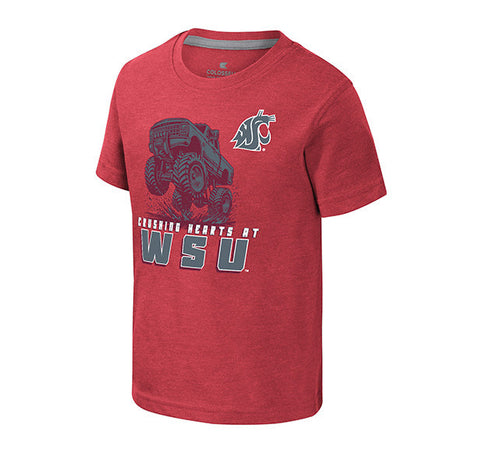 Colosseum Washington State Toddler Crimson Crushing Hearts Short Sleeve