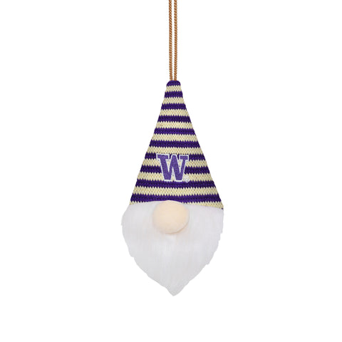 Foco University of Washington Plush Gnome with Striped Hat Ornament