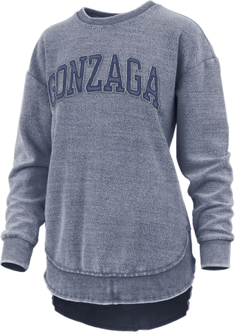 Pressbox Gonzaga "Ponchoville" - Long-Sleeve Crew-Neck Rounded Bottom Vintage Reversed Fleece