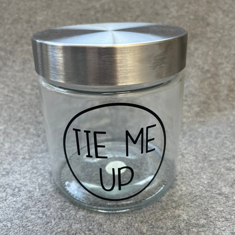 "Tie Me Up" Glass Hair Tie Jar