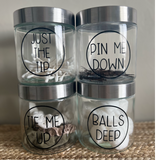 "Balls Deep" glass Cotton Ball jar