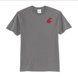 Dark Gray Short Sleeved T-Shirt Embroidered Logo