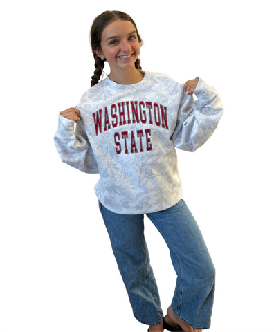 Zoozatz Unisex Washington State White Camo Crew