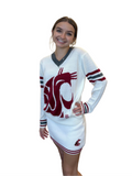 WSU White and Crimson Tribute V-Neck Sweater (UNISEX SIZING)