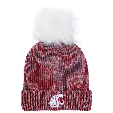 ZooZatz Crimson and Gray Pom Beanie