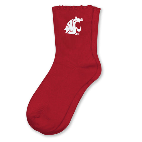 ZooZatz Toddler WSU Crimson Ruffle Socks