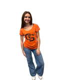 Womens Oregon State University Orange "OS" Tee