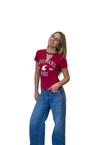 Short Sleeve Vintage V-Neck T-Shirt