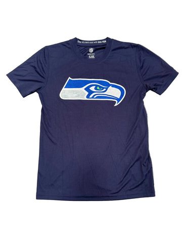 Seattle Seahawks Youth NFL Navy Poly T-Shirt W/ Logo