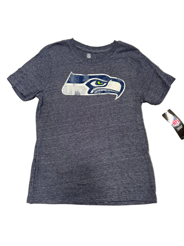 Seattle Seahawks Youth NFL Distressed Navy T-Shirt w/ Logo