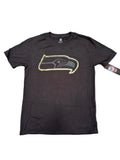 Seattle Seahawks Youth Black T-Shirt W/ Gold Outlined Logo