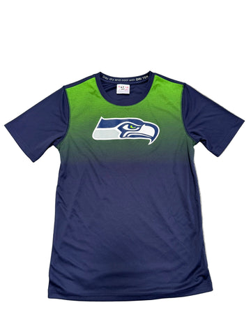 Seattle Seahawks Youth Ombre Poly T-Shirt W/ Logo