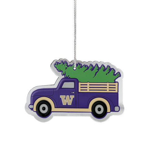 Foco University of Washington Rubber Flat Metal Truck Ornament