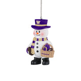 Foco University of Washington Snowman with Basket Ornament